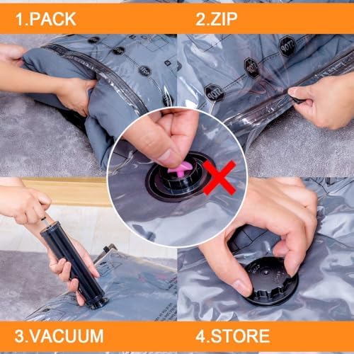 GONGSHI Vacuum Storage Bags for Clothing, 6-Pack, Large - Image 4