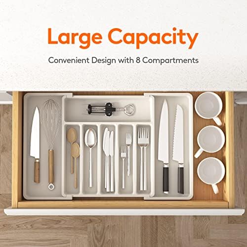 Lifewit Extra Large Silverware Drawer Organizer, Expandable Utensil Tray - Image 2
