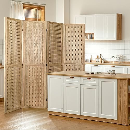 Babion 4 Panel Pegboard Display, Peg Board Room Divider Freestanding Folding Privacy Screens Display Stand for Craft Shows (Natural) - Image 4