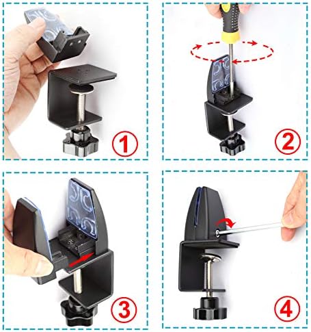 4 Pack Desk Partition Divider Bracket Clip, Acrylic Sneeze Guard Holder - Image 6