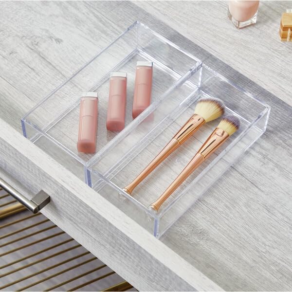iDesign Clarity Collection Vanity Tray Organizer, 4" x 8" x 2", Clear - Image 4