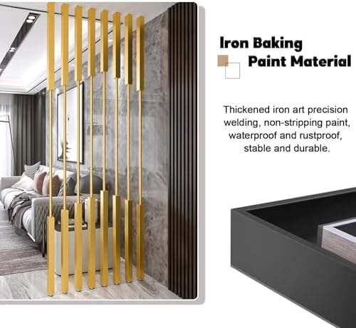 8 x Metal Room Dividers, Adjustable Heights Floor-to-Ceiling Tiles, Office Privacy Screens, 2/3/4/5/6/7/8ft High, Easy to Install Partition - Image 4