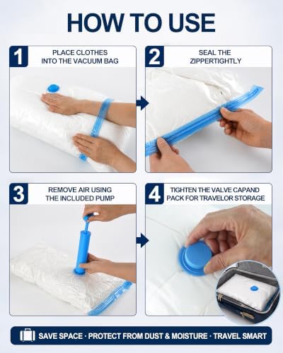 7-Pack Small Vacuum Storage Bags for Travel - Image 6