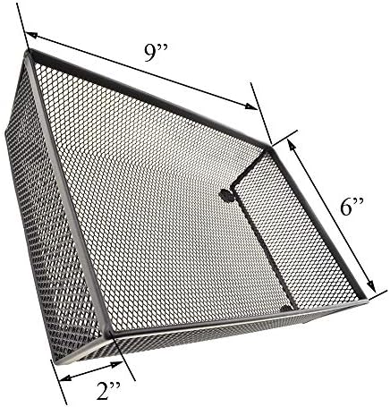 HAHIYO Stackable Mesh Tray Cup 9 x 6 x 2 inches Sturdy Container for Desk Drawer Organizer Collection for Home Office School kitchen Soft Foam Feet No Sharp Edges 1 Pack Black - Image 3