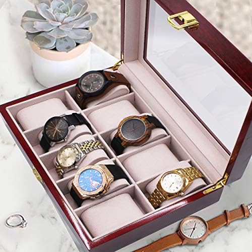 My Personal Memories Custom Personalized Watch Storage Box Glass Display Case for Men, Him, Husband - Engraved and Monogrammed (Premium Rosewood) - Image 2
