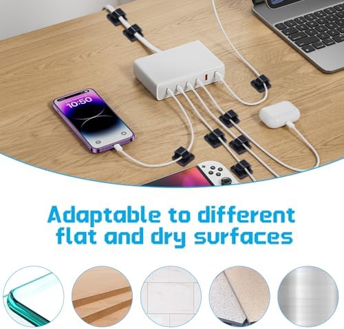 100 PCS Black Cable Clips Adhesive - Image 7