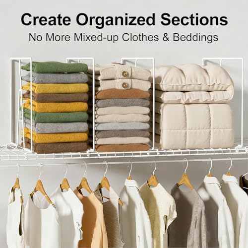 SortNStore Wire Shelf Dividers for Closet: Tall 16in x Deep 12in, 6 Pack - Image 4