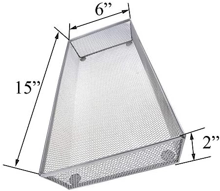 HAHIYO Stackable Mesh Tray Cup 15 x 6 x 2 inches Sturdy Container for Desk Drawer Organizer Collection for Home Office School kitchen Soft Foam Feet No Sharp Edges 1 Pack Silver - Image 3