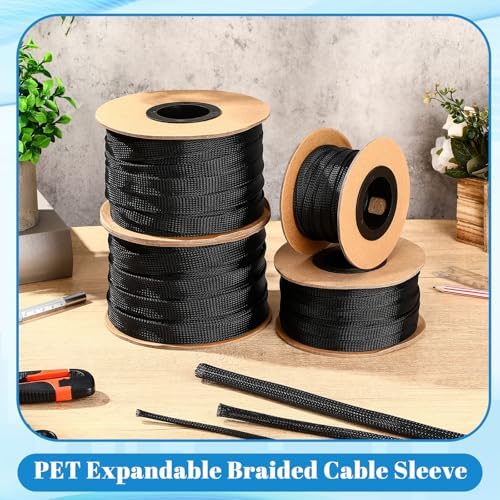 Pangda Braided Wire Loom 3/4'' X 150 Ft, Black - Image 2