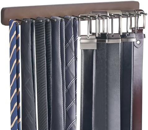 Mkono Tie Organizer, 2 Pack Wall Mounted Tie Rack Hanger Holder 20 Hooks - Image 7