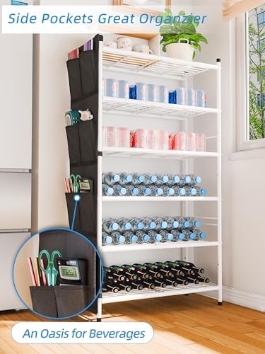 6 Tier 27" Metal Shoe Rack for Closet, Shoe Organizer Storage Shlef with Pocket, White - Image 5
