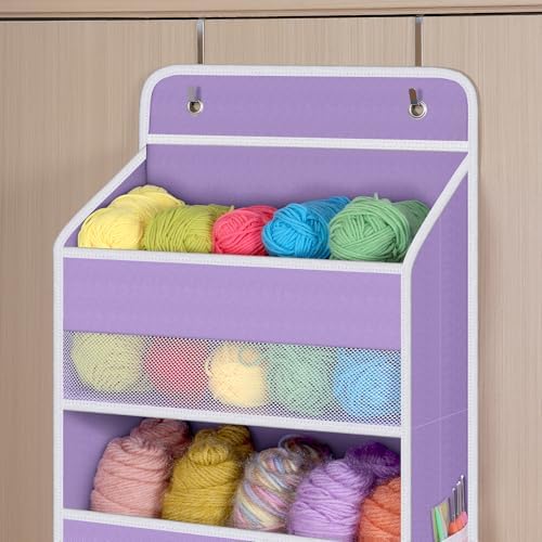 Univivi Over Door Hanging Organizer for Baby Nursery, Purple, 5-Shelf - Image 4