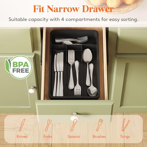 Lifewit Silverware Drawer Organizer Tray, Cutlery Storage for Kitchen - Image 3