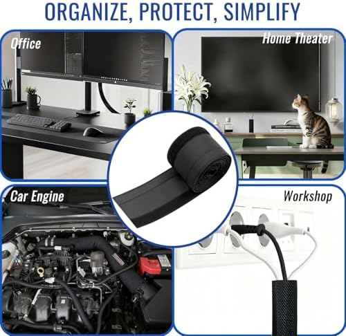 1/2" - 6.6Ft Hook and Loop Cable Sleeve, Wire Protector for Pets - Image 4