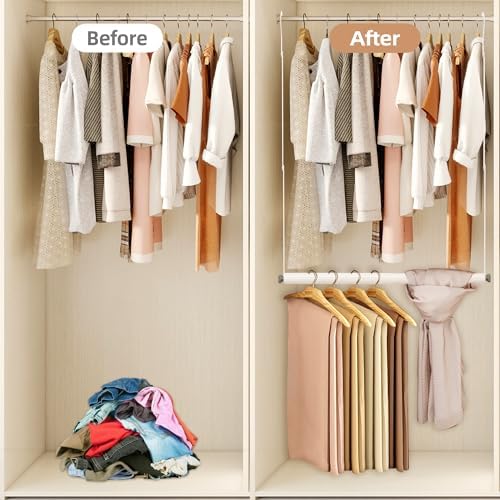STORAGE MANIAC Adjustable Closet Rod for Hanging Clothes, 1 Pack White - Image 4