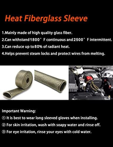 Wire Heat Shield Automotive Heat Shield Sleeve Fuel Line Heat Shield Titanium Auto Hose Spark Plug Wire Cover Protectors Boots Roll 2500 Degree for Car&Auto Wire Loom Brake Cable(3/4" I.D.X10FT) - Image 3