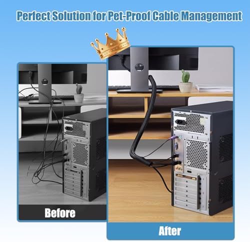 1 inch Cord Protectors from Pets No Chew, 10ft Wire Protector Cord Covers for Pets, Flexible Cable Sleeve Cord Management for TV Computer Wires - Image 5