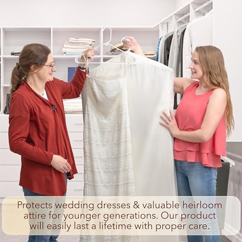Luxury Cotton Garment Storage Bag, 24x50 Inch, Breathable Washable Reusable, for Hanging Clothes Short Dresses Jackets Suits, Fits 3 Hangers, Zipper Window (1, 24x50x3) - Image 6
