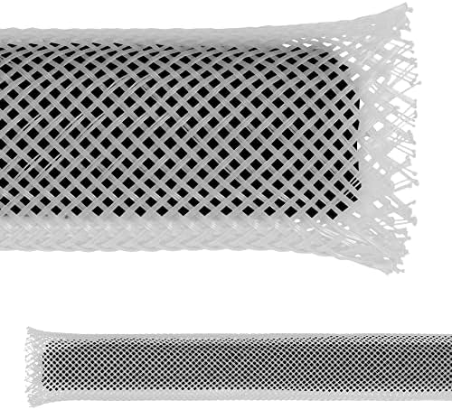 Electriduct 1.5" PET Expandable Braid Sleeving Flame Retardant Flexible Wire Mesh for Cord Management and Cable Protection - 25 Feet - Clear by Electriduct