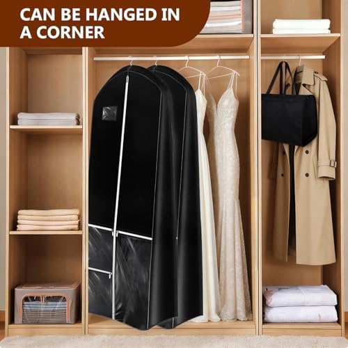 Dress Garment Bags, Black, 70'' Long for Travel - Image 4