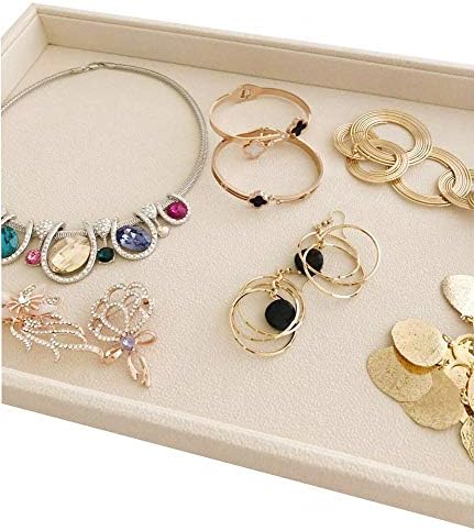 Large Beige Premium Quality Velvet Jewelry Display Box Tray Stackable Practical Trade Show Home Store Open Tray - Image 4