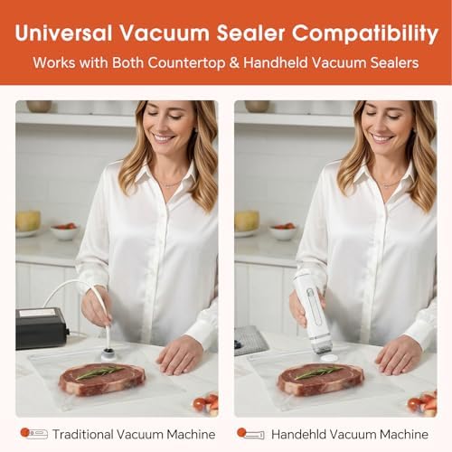 Reusable Vacuum Sealer Bags (42 Bags + 7 Clips), BPA-Free Vacuum Zipper Bags in 3 Sizes (8.7"x8.3", 10.2"x11", 11.8"x13.4") for Food Storage, Freezer & Sous Vide, Compatible with Food Saver - Image 2