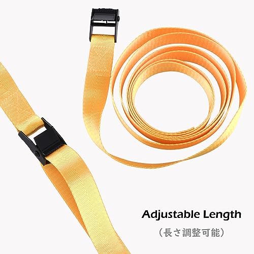 TRIWONDER Cinch Tie Down Strap Lashing Straps Heavy Duty Nylon Straps with Cam Buckles for Cargo, Trucks, Boat, Motorcycle,SUP, Kayak, Canoe, Trailer (2m, Yellow - 4 Pack) - Image 4