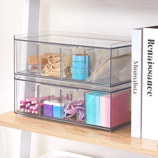 iDesign XL Tea Bag Organizer, 4-Section Clear Stackable, 4-Pack - Image 6