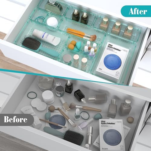 23 PCS Plastic Drawer Organizers Set, 4 Size Desk Drawer Organizer Trays - Image 4