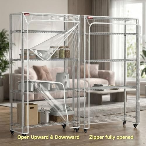 Clear PVC Wire Rack Cover, Fits 36" W x 18" D x 72" H Shelving Unit - Image 3