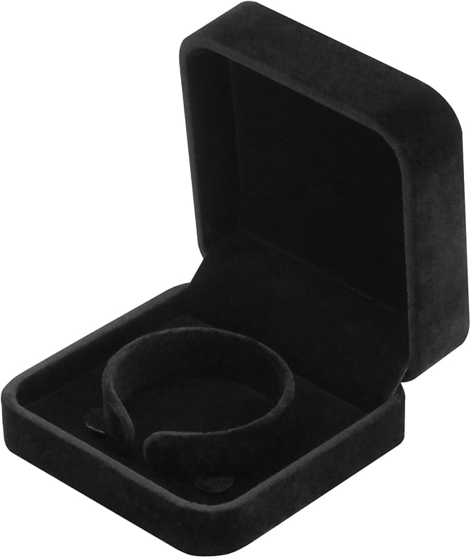 LETURE 4 Pieces Classic Velvet Bracelet Bangle Pendant Necklace Gift Box, Travel Jewelry Box Display Storage Case for Gift, Wedding, Engagement, Proposal, Birthday (Bracelet STYLE 1-4PCS)