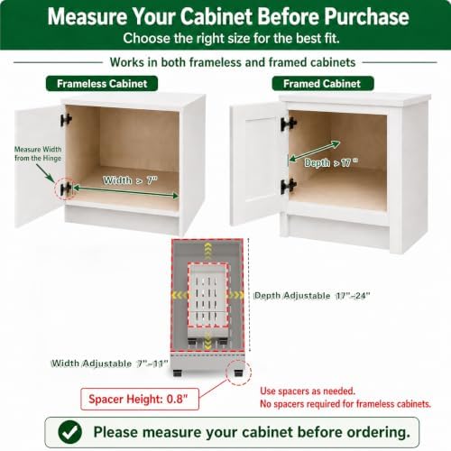 Fokyfok 2PC Pull Out Cabinet Organizer,Expandable,No Drill,Heavy Duty - Image 2