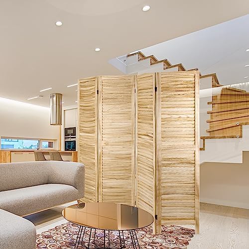 Louvered Room Divider Freestanding Wood Room Partition Divider - Image 6