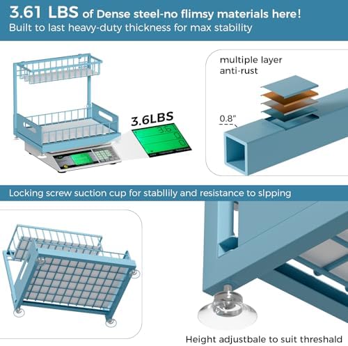 Saydear 2-Pack L-Shaped Under Sink Organizer, 2-Tier Pull-out Cabinet Rack - Image 4