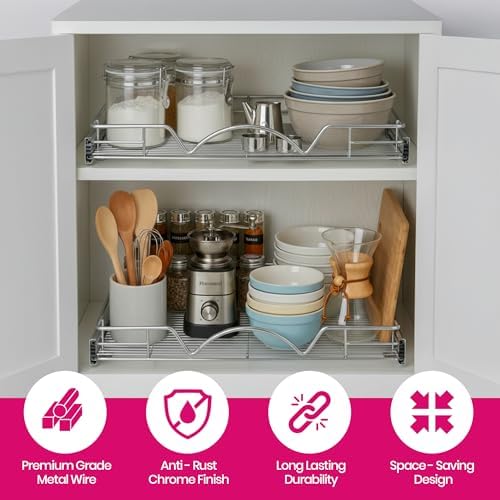HOLDN’ STORAGE Pull Out Cabinet Organizer, 22”W x 21”D Cabinet Drawer - Image 5