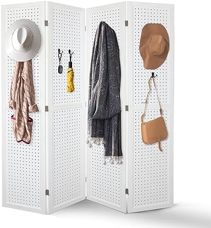 Pegboard Room Divider Freestanding Wood Room Partition Divider by Unknown