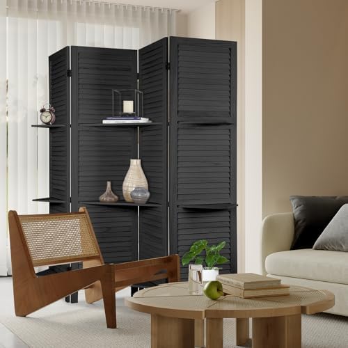 Room Divider with Shelves Freestanding Wood Room Partition Divider - Image 5