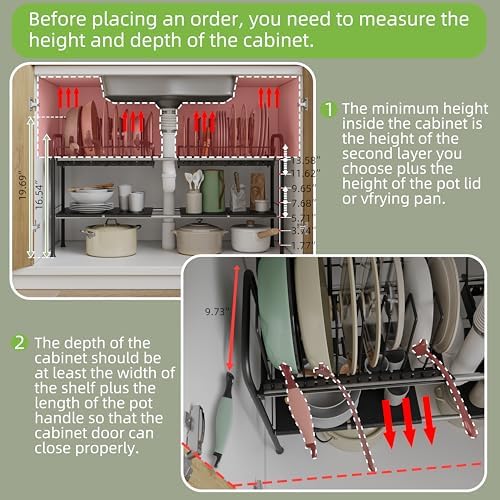 NETEL Expandable Under Sink Organizer，Pot and pan organizer Under Cabinet - Image 6