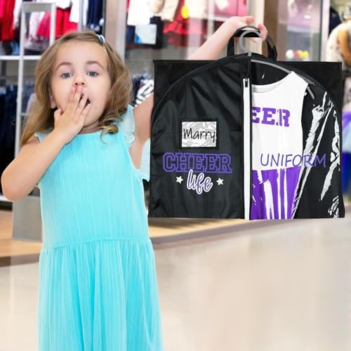 Blushtier 40" Cheer Uniform Garment Bag Cheerleading, Black,Purple - Image 4