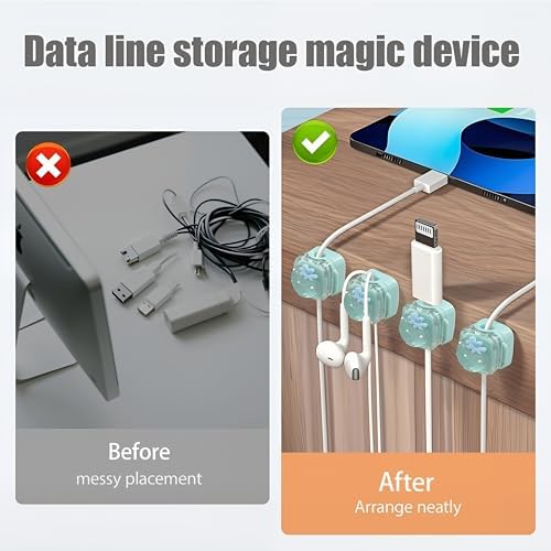 9Pack Magnetic Cable Clips,Night-Glowing Cord Holder,Blue - Image 5