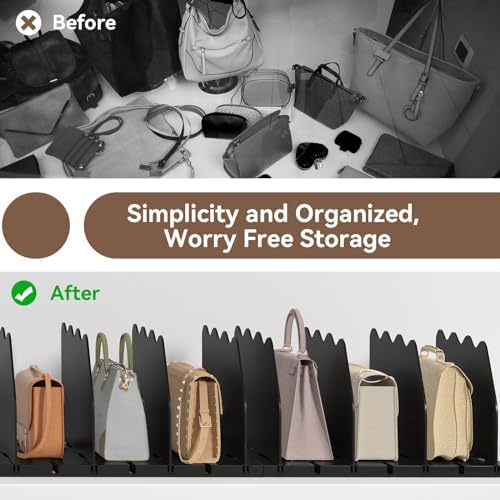 SOYO Adjustable Shelf Dividers for Closet, Purse Organizers for Bag, Black - Image 6