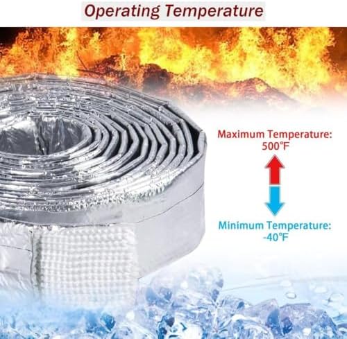 Fuel Line Heat Shield Heat wrap for Wires Fuel line Heat Shield Sleeve Hose Heat Shield Sleeve-Heat Radiant and Prevent Vapor Lock Heat Shield for Brake Cable/Fuel Line/Spark Plug (1-1/2''I.D.-138'') - Image 4