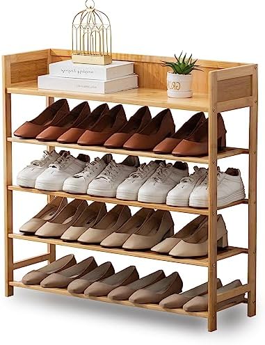 latifolia Bamboo Shoe Rack, 5-Tier Shoe Rack Organizer for Entryway, Living Room(Nature, 31.40''L) by Latifolia