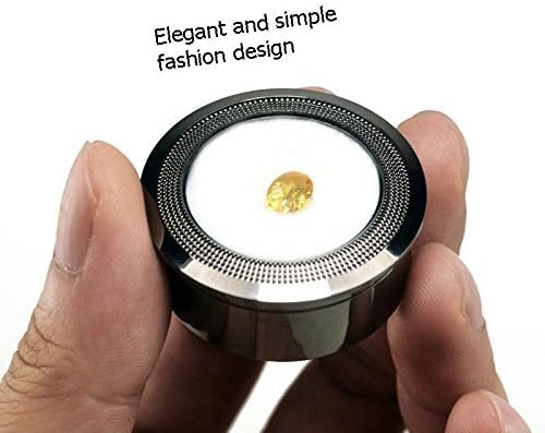 Small Loose Diamond or Gemstone Display Box Case Holder Show Container Metal (Black- 1.5x0.6)