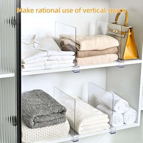 Shelf Dividers，Vertical Purse Organizer for Closet，Thickened and Sturdy Shelf Organizer for Sweater, Shirts, Handbags,8" Tall x 11" (10 Pcs) - Image 3