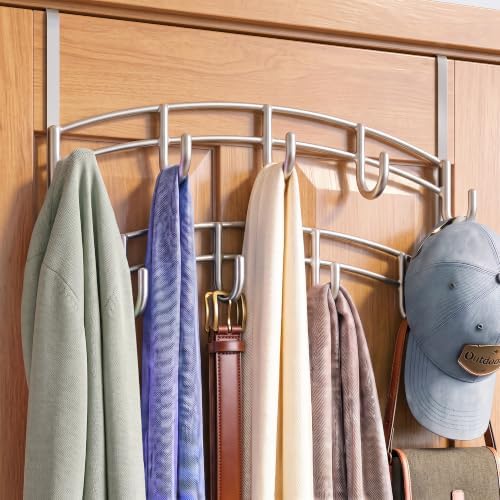 LYNK Professional® Home™ Over the Door Hooks - 9 Hook – Over the Door Coat Rack - Over the Door Hanger - Hanging Towels or Clothes - Bathroom, Bedroom, Laundry Room - Lifetime Ltd. Warranty, Platinum - Image 3