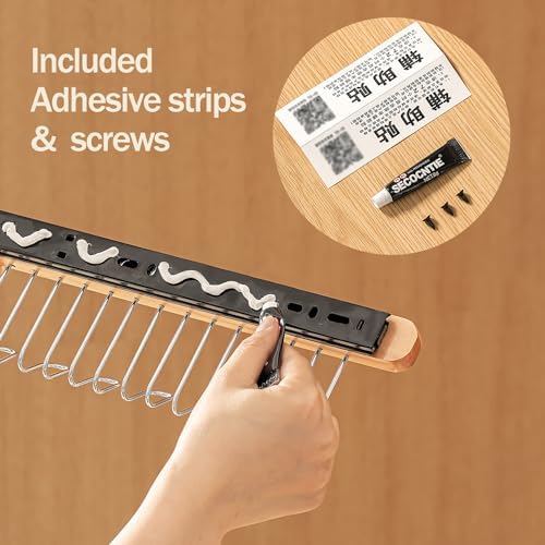 Pull Out Belt Rack for Closet, Sliding Hooks Hanger Rack for Bras Ties Tank Top Scarf Jewelry, Space Saving Organizr for Wardrobe Cabinet, Left & Right Side 8 Hooks Rail, 2 Pcs - Image 4