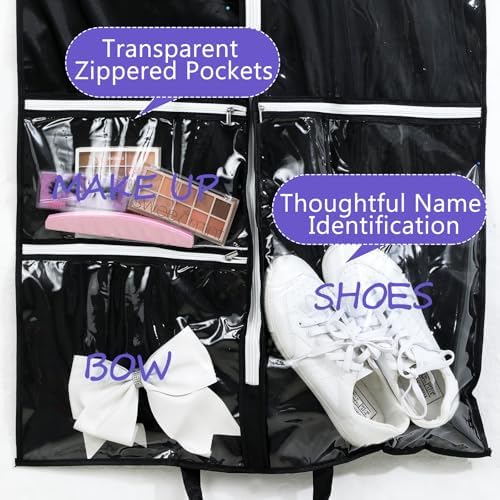 Blushtier 40" Cheer Uniform Garment Bag Cheerleading, Black,Purple - Image 3