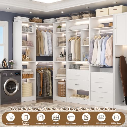 Besiost Corner Closet System with 5 Drawers, Closet Organizer Systems - Image 5