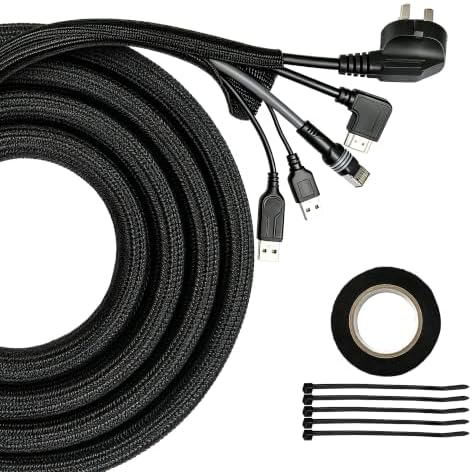 Braided Wire Loom Tubing, 10FT 1/2Inch Self-Wrapping Cable Sleeve by Unknown
